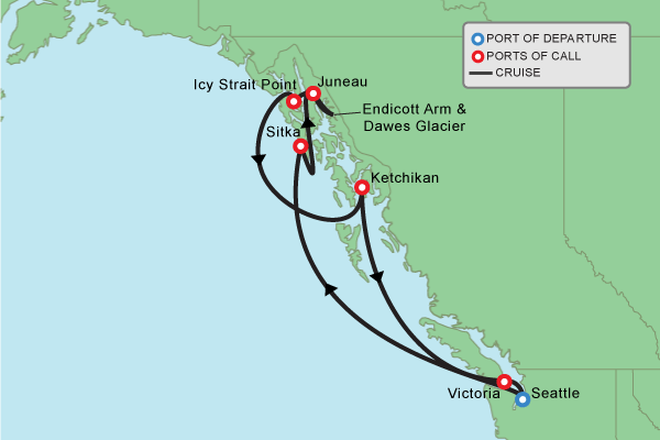 Cruise itinerary map